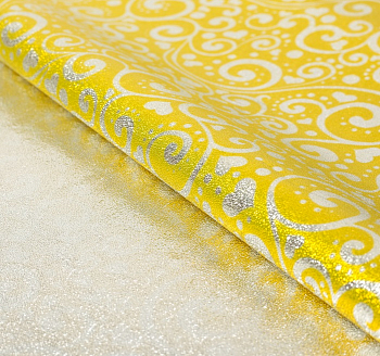 Пленка (70*100см), Желтая, голография, 1 шт.