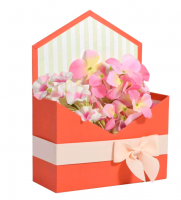 Конверт-коробка (18*24*7см), Красный, с бантиком, 1 шт.